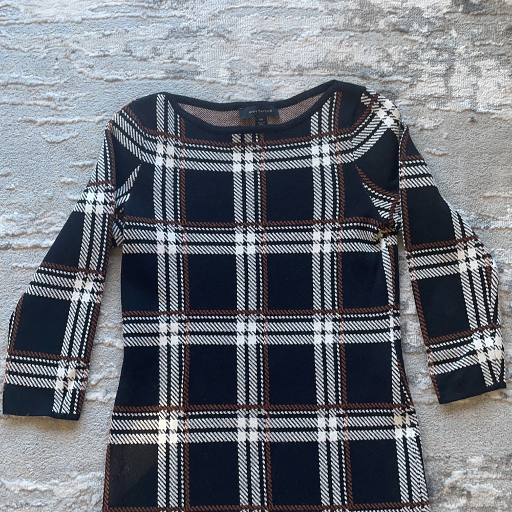 Ann Taylor Black and White Plaid Dress - Picture 6 of 7